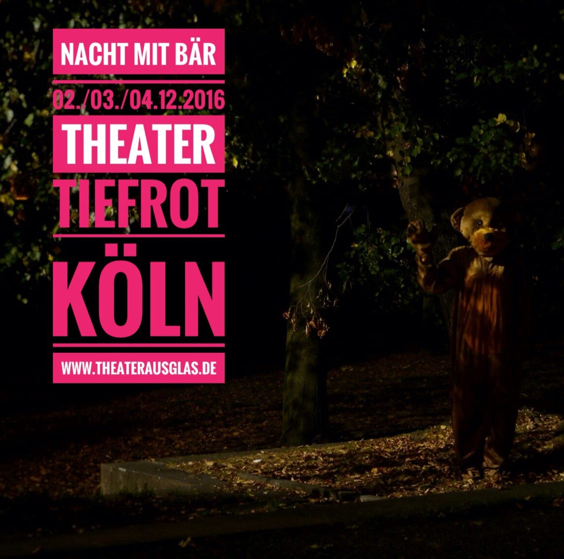 Plakat von Nacht mit Baer von Viktoria Burkert, Köln. Musik von Markus Schimpp